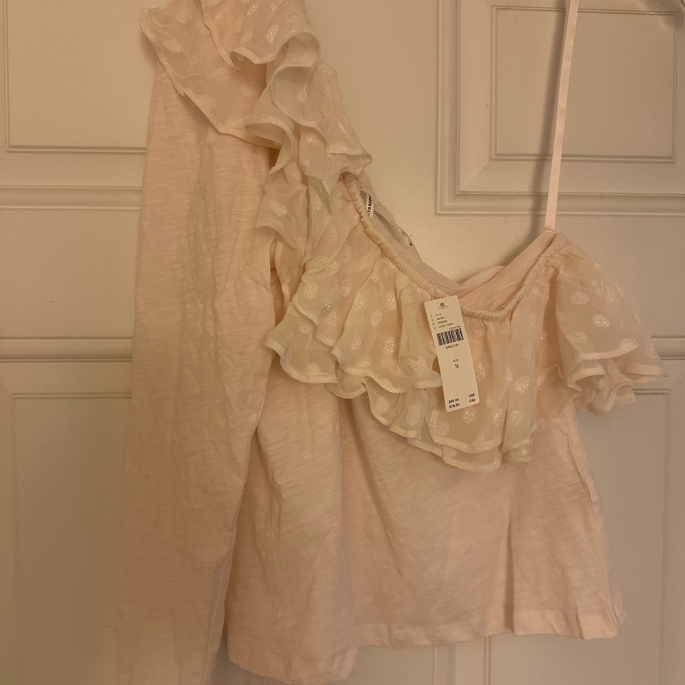 One Shoulder Cream Top NWT